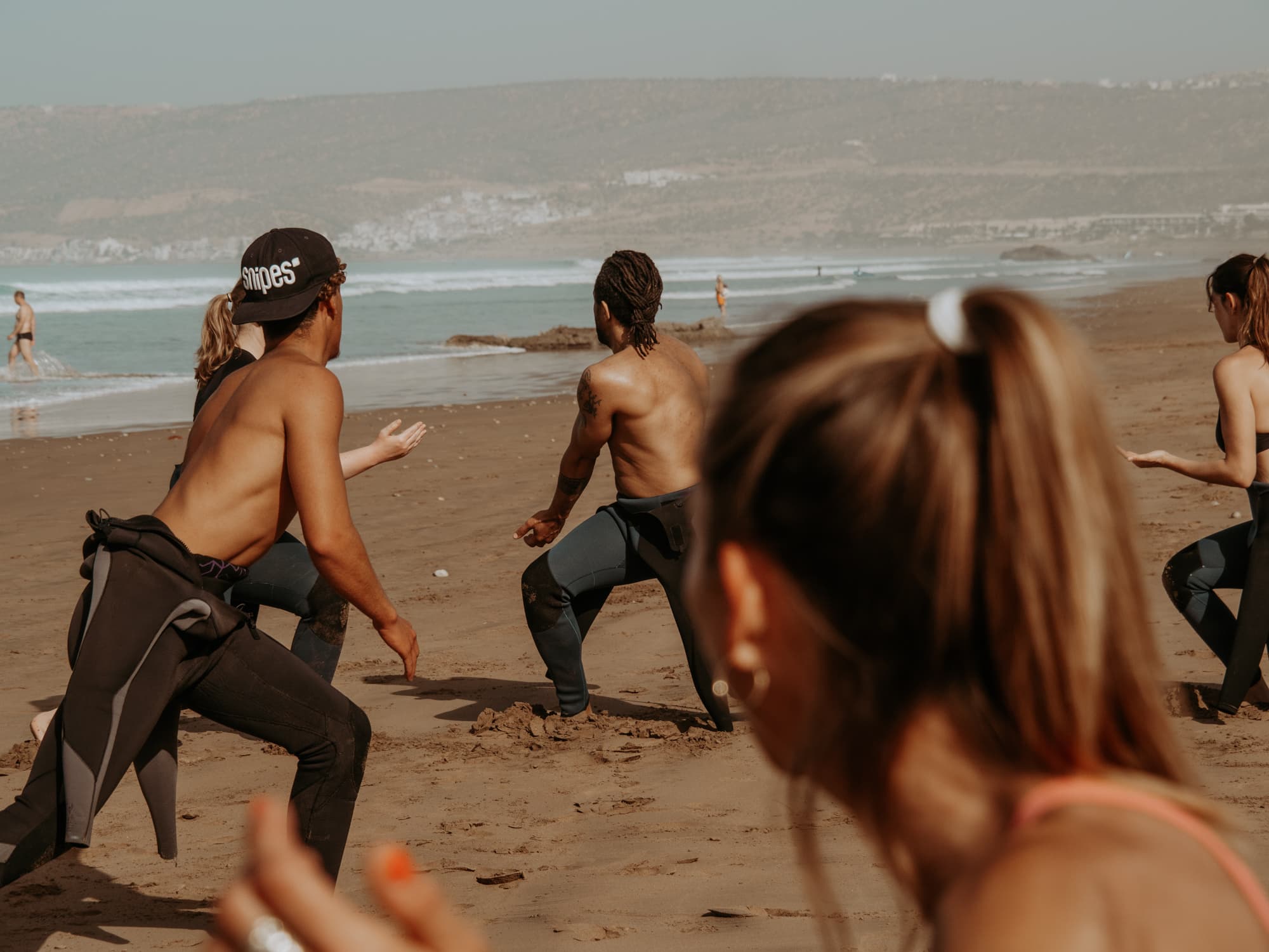 Karim teaching surfing in Taghazout